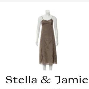 Stella & Jamie Silk Midi Party Dress Size S